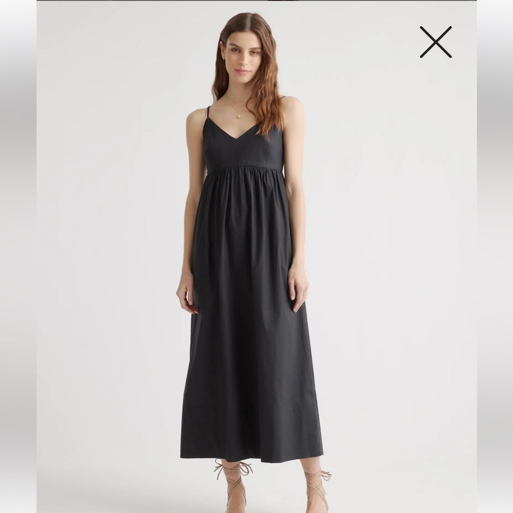 Quince Black Maxi Slip Dress